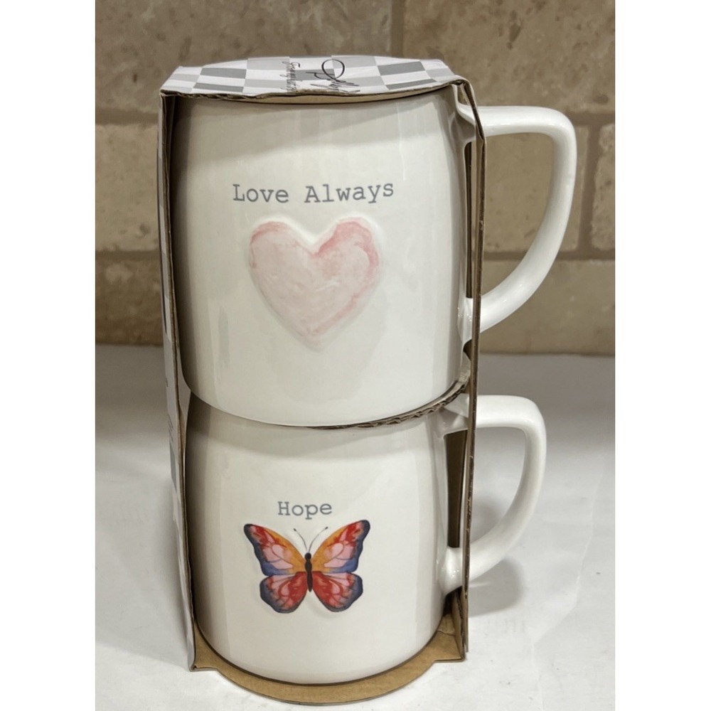New Dolly Parton "Hope & Love Always" Embossed Mugs Set of (2) 20oz Double Sided
